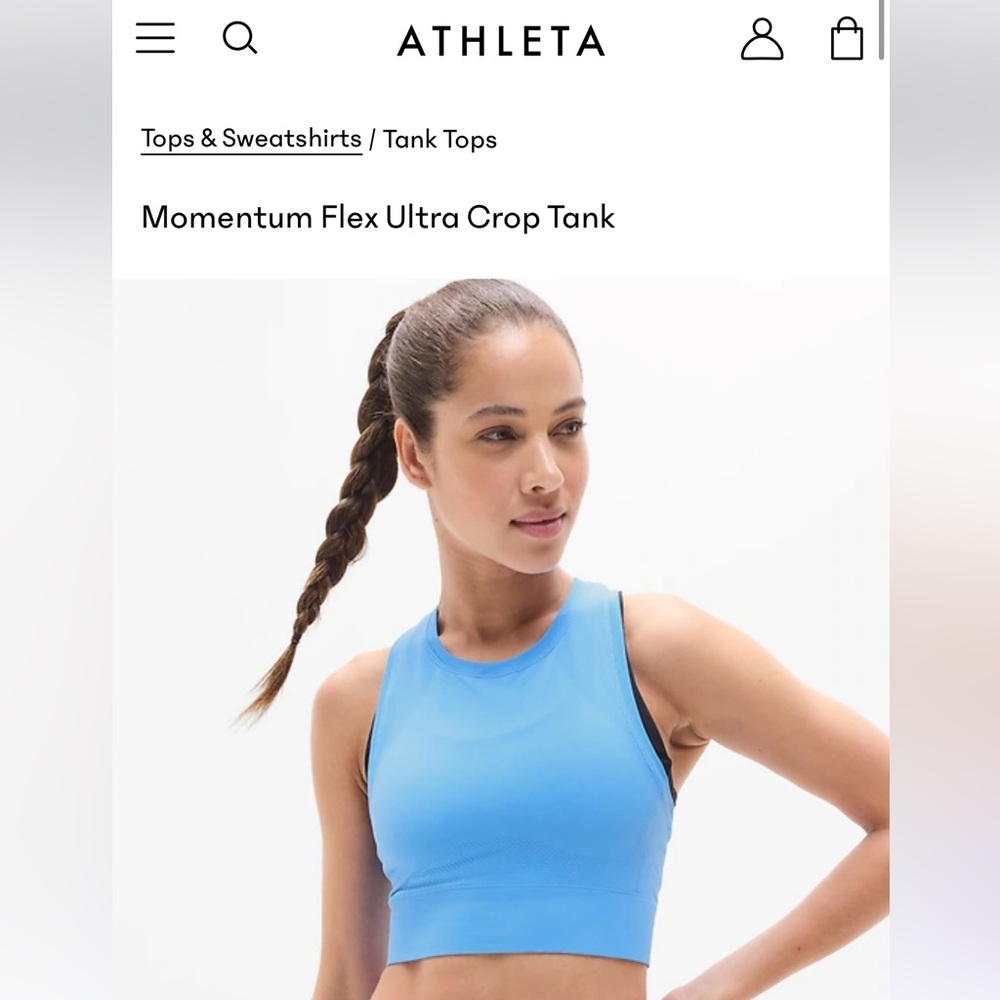 NWT Momentum Crop Tank - Blue